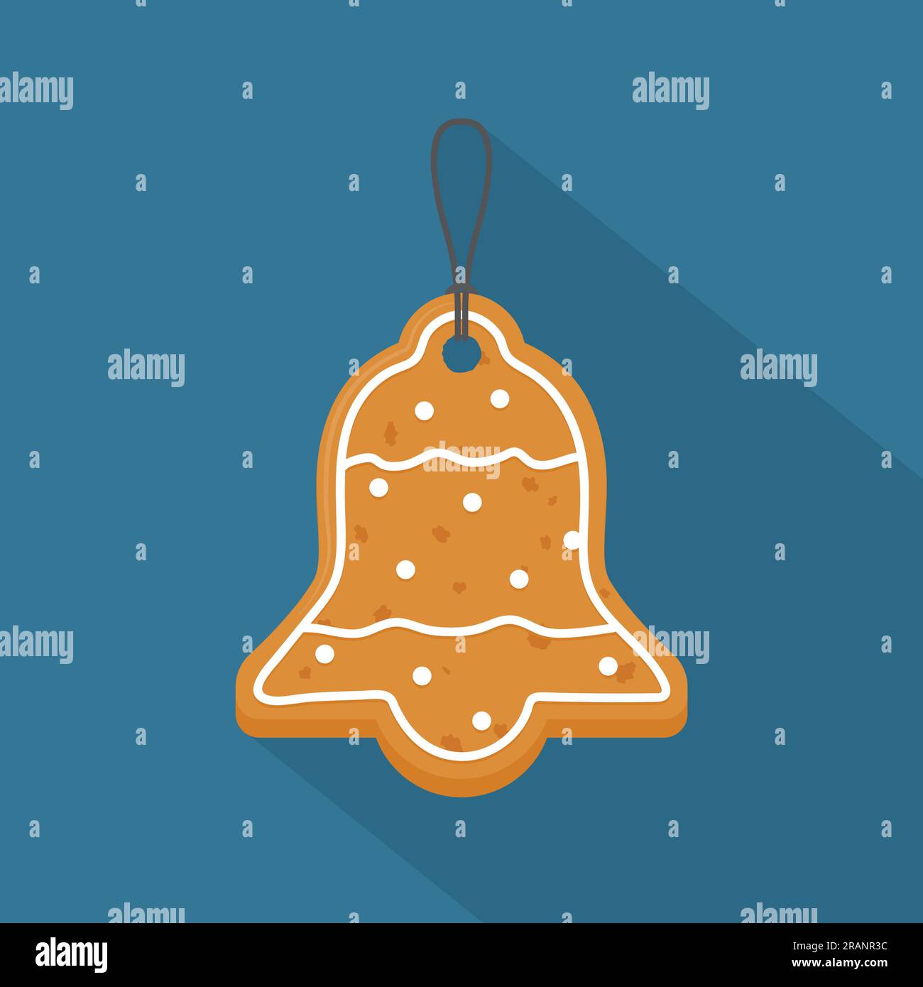 bell-shape-christmas-gingerbread-cookie-with-string-for-hanging-on-a