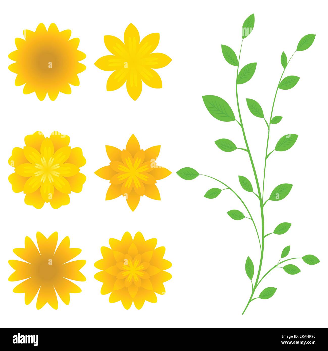 Set of flowers isolated on white background Stock Vector Image & Art ...