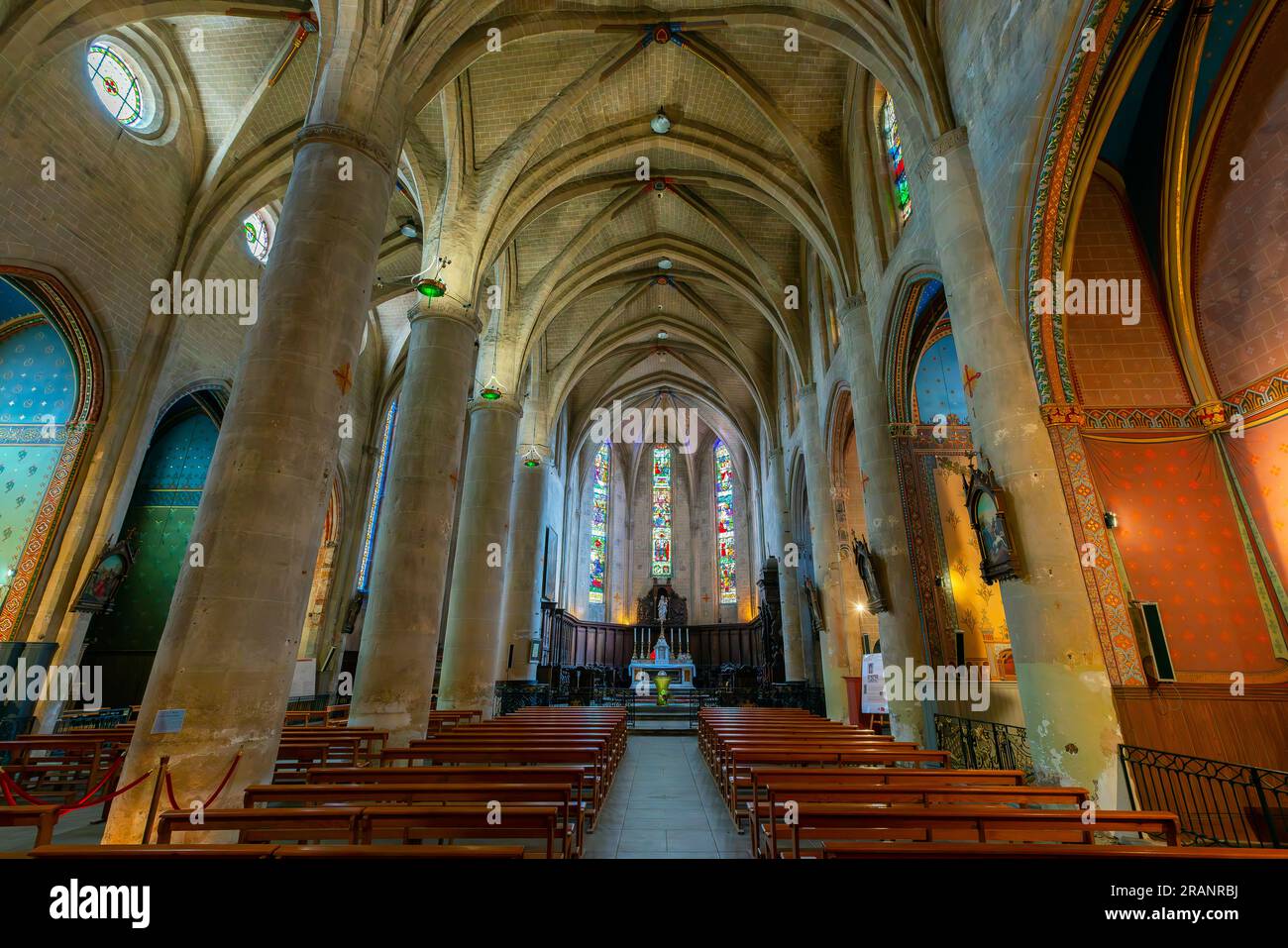 Cathedral Saint Marie de Lombez; monument historique; Lombez Cathedral is a Roman Catholic church; formerly a cathedral; in Lombez Stock Photo