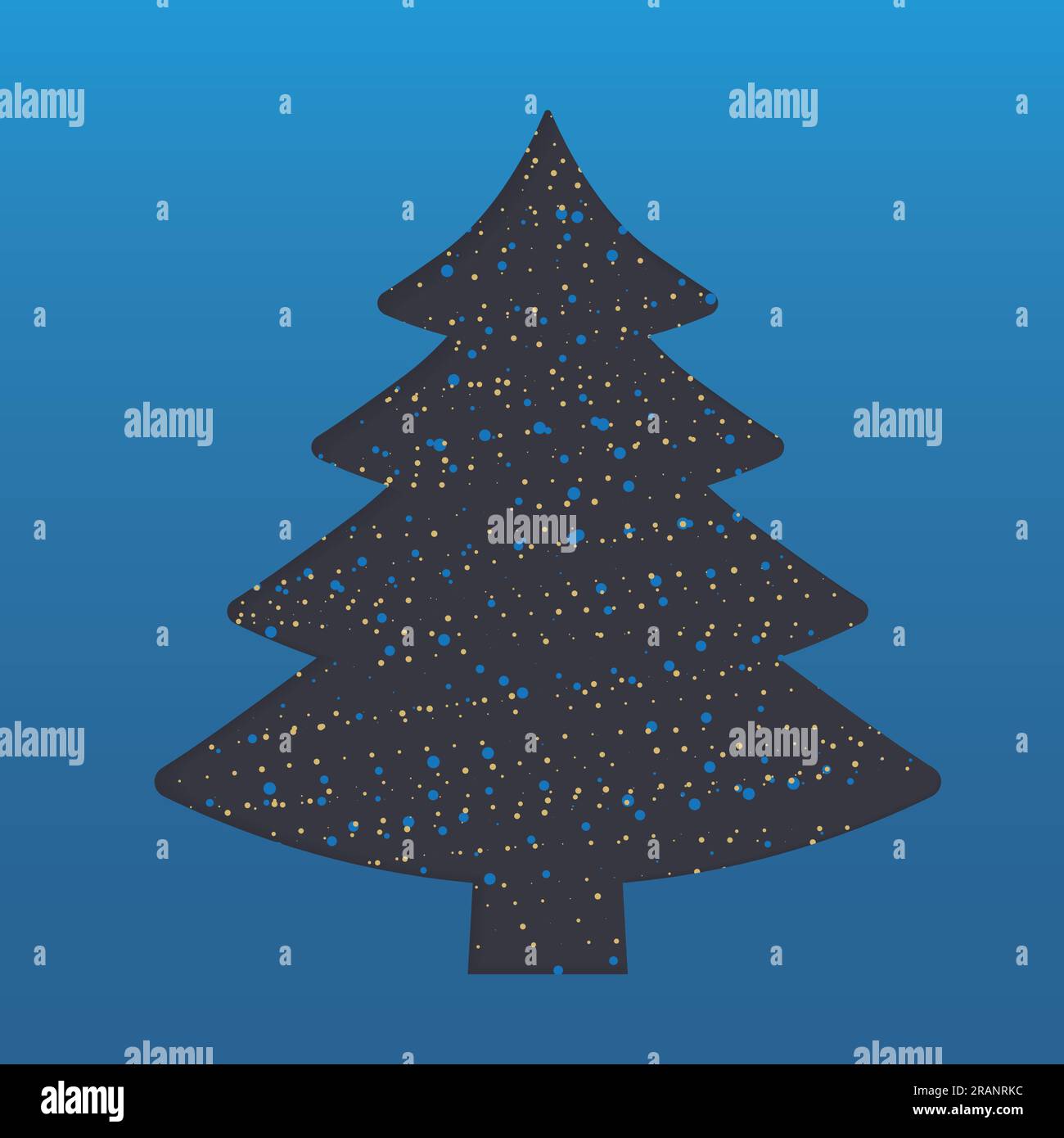 christmas tree filled with golden glittering dots- vector illustration ...