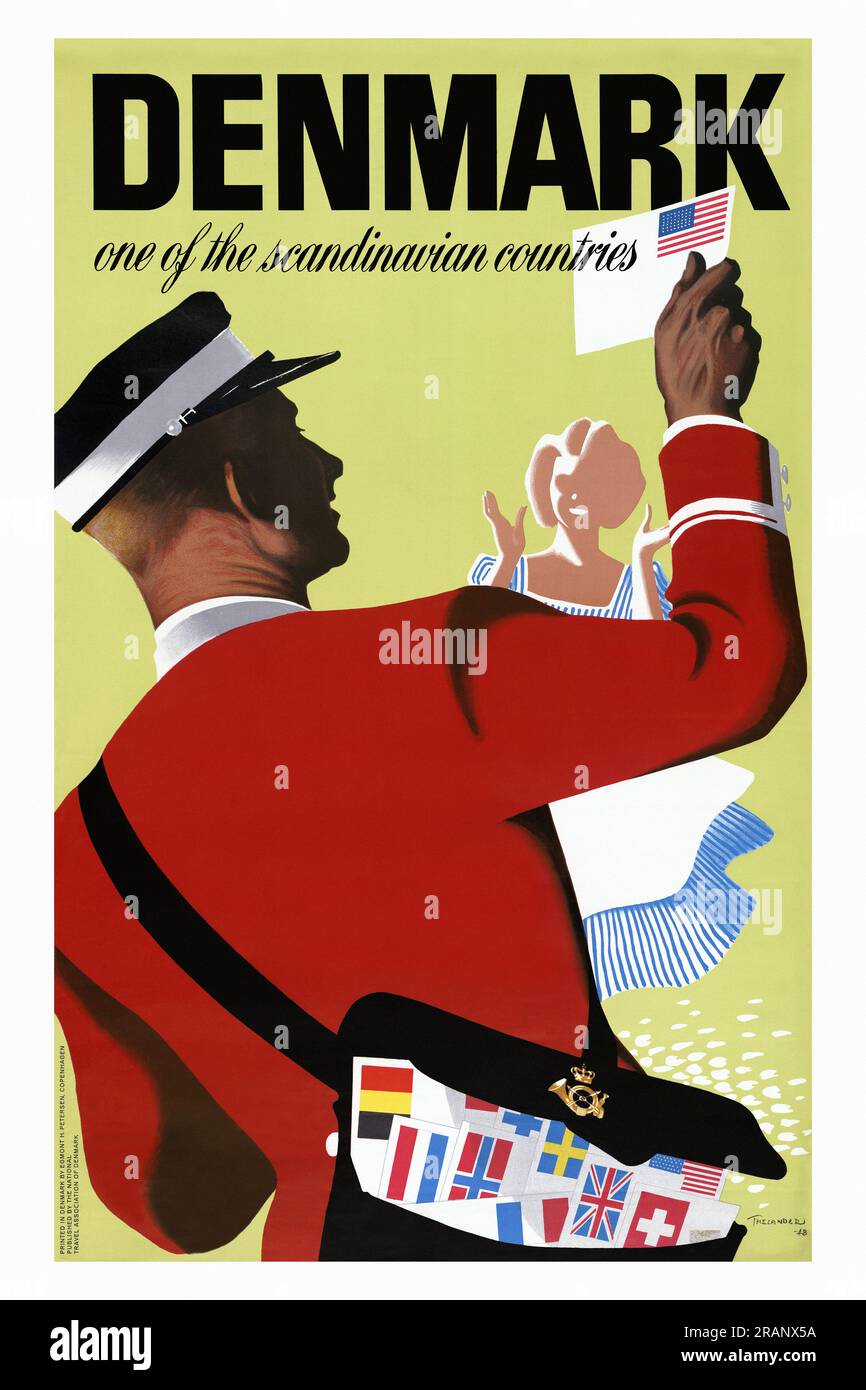 Vintage travel poster denmark hi-res stock photography and images - Alamy
