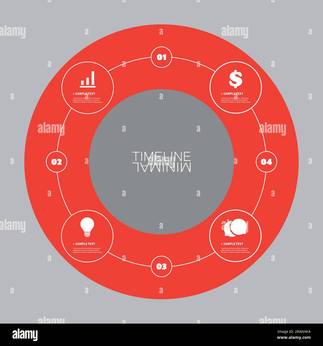 Minimal Timeline Circle Design - Infographic Elements with Icons Stock ...