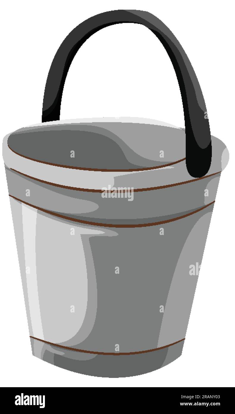 Empty bucket cartoon isolated illustration Stock Vector Image & Art Alamy