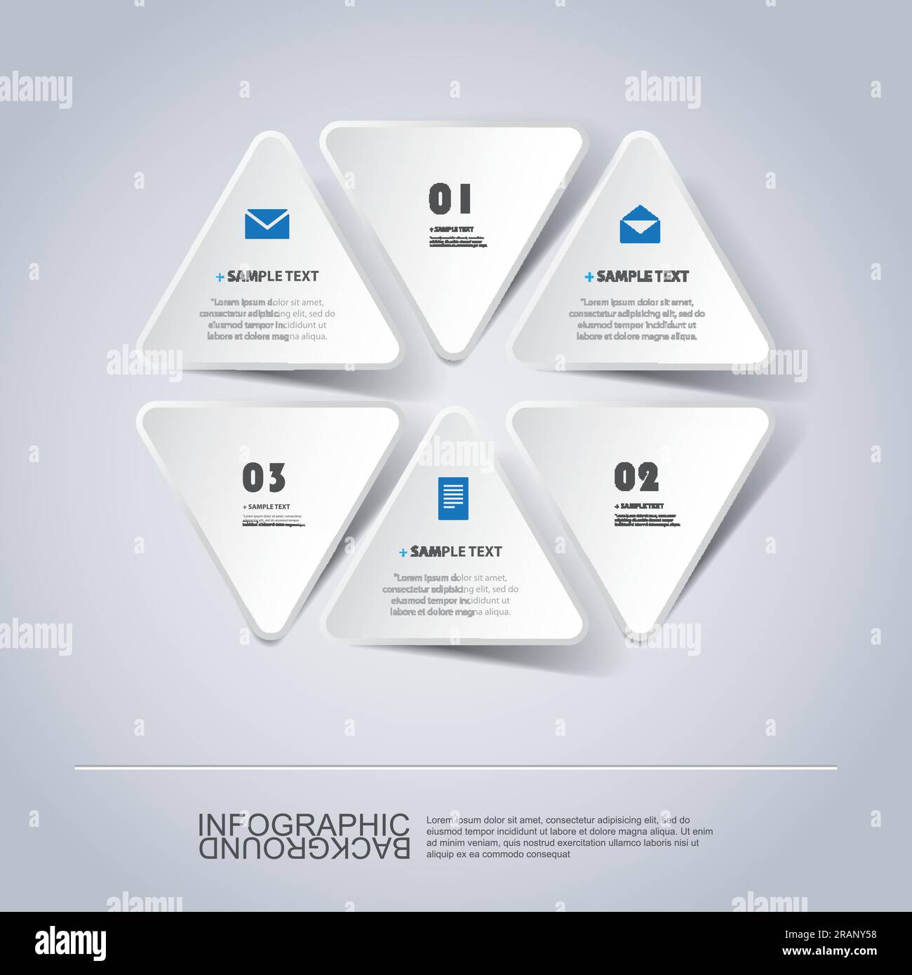 Minimal Paper Cut Infographics Design With Triangles Stock Vector Image ...