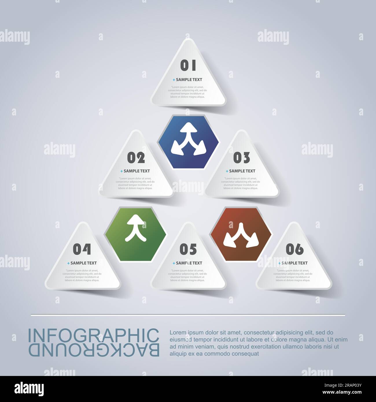 Minimal Paper Cut Infographics Design - Triangles and Hexagons Stock ...