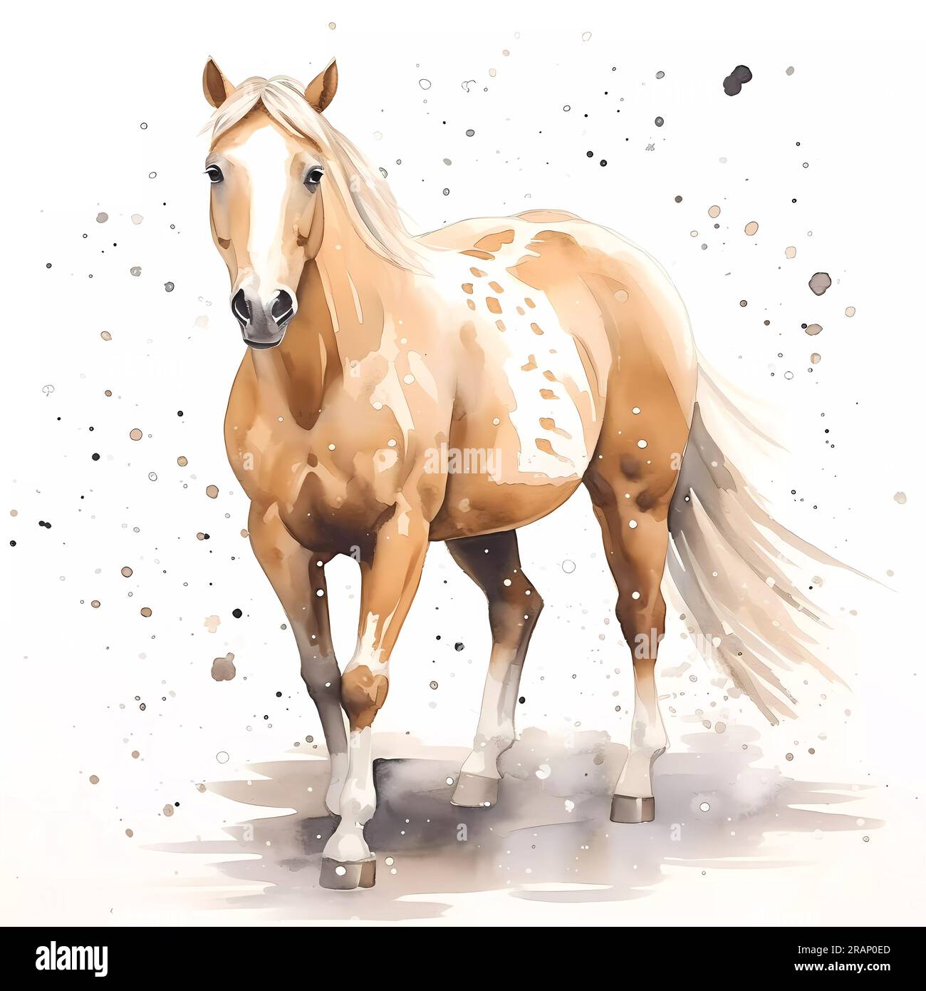 Watercolour painting of a chestnut coloured horse Stock Photo Alamy