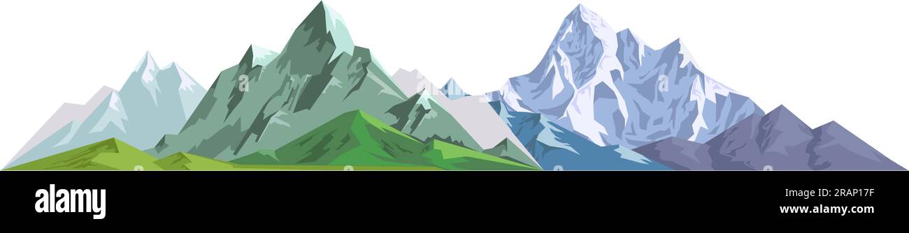 Natural elevation, mountains range wilderness Stock Vector
