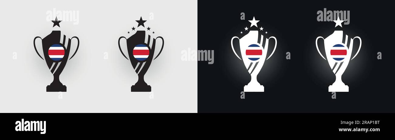 Costa Rica trophy pokal cup football champion vector illustration Stock Vector