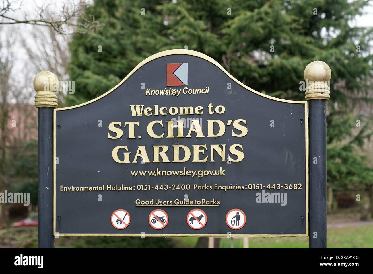 7.3.22. St Chads Gardens. Kirkby Stock Photo