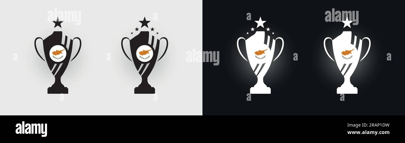 Nothern Cyprus trophy pokal cup football champion vector illustration Stock Vector
