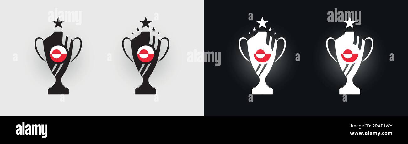 Greenland trophy pokal cup football champion vector illustration Stock Vector