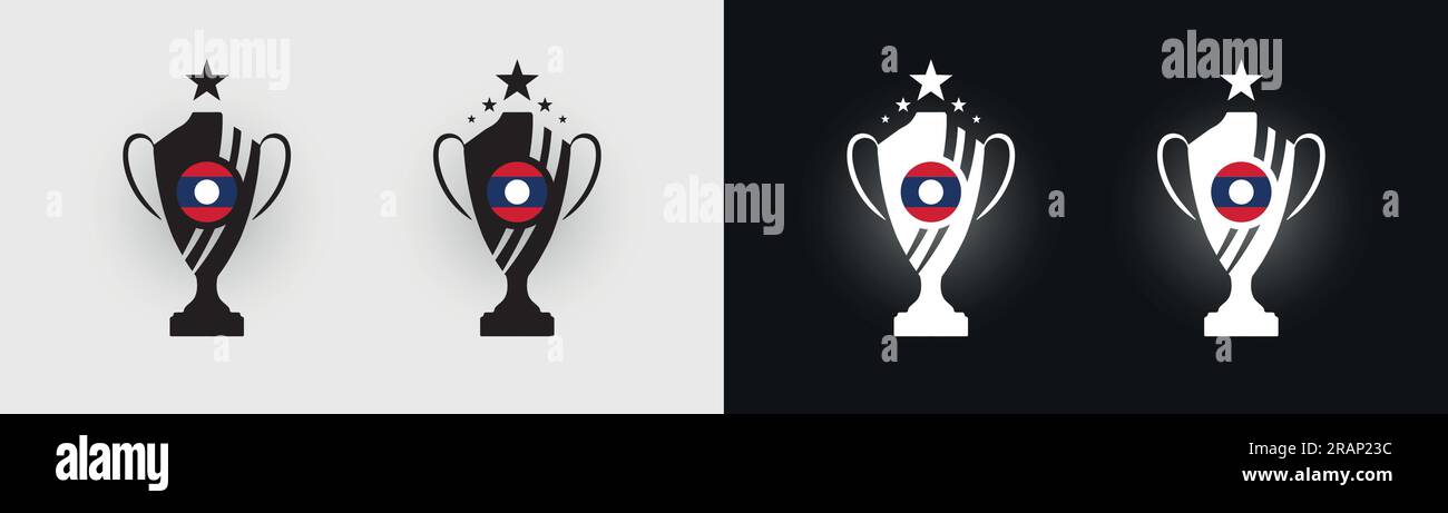 Laos trophy pokal cup football champion vector illustration Stock Vector