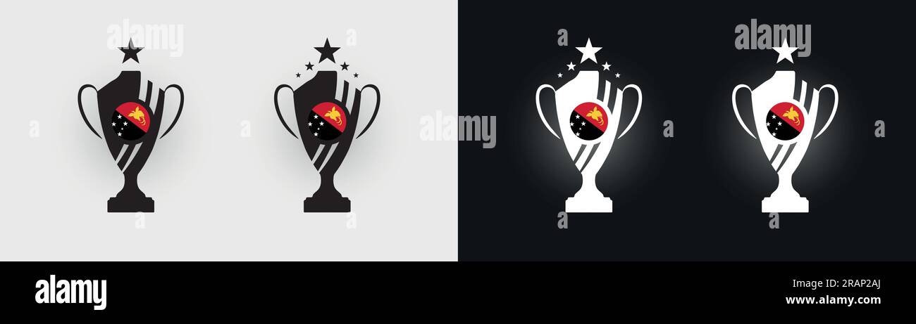 Papua New Guinea trophy pokal cup football champion vector illustration Stock Vector
