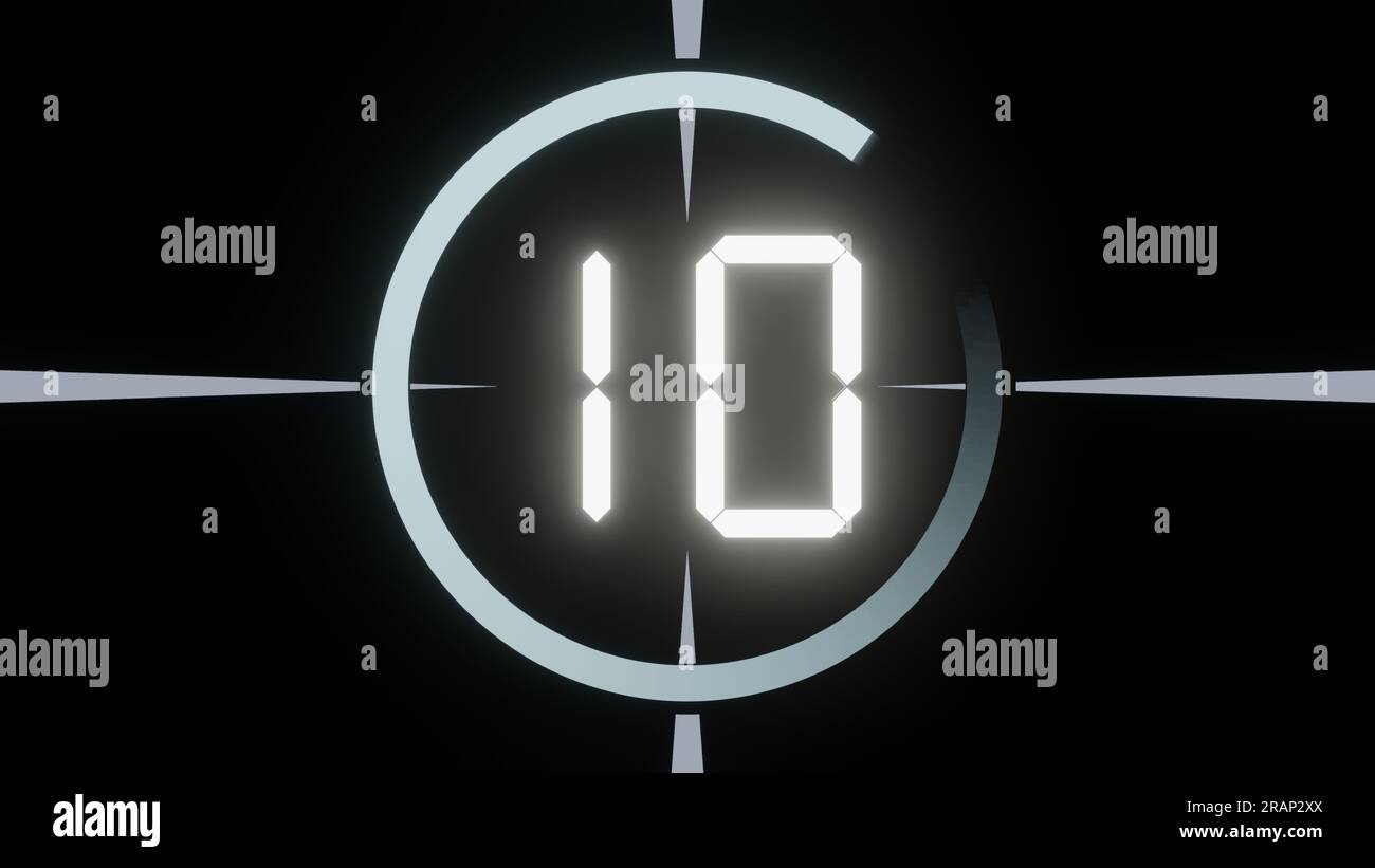 10 - number and circle on black background Stock Photo