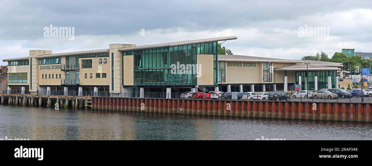 Dunnes Stores retail complex on the waterside of the River Bann in Coleraine, County Londonderry, Northern Ireland Stock Photo