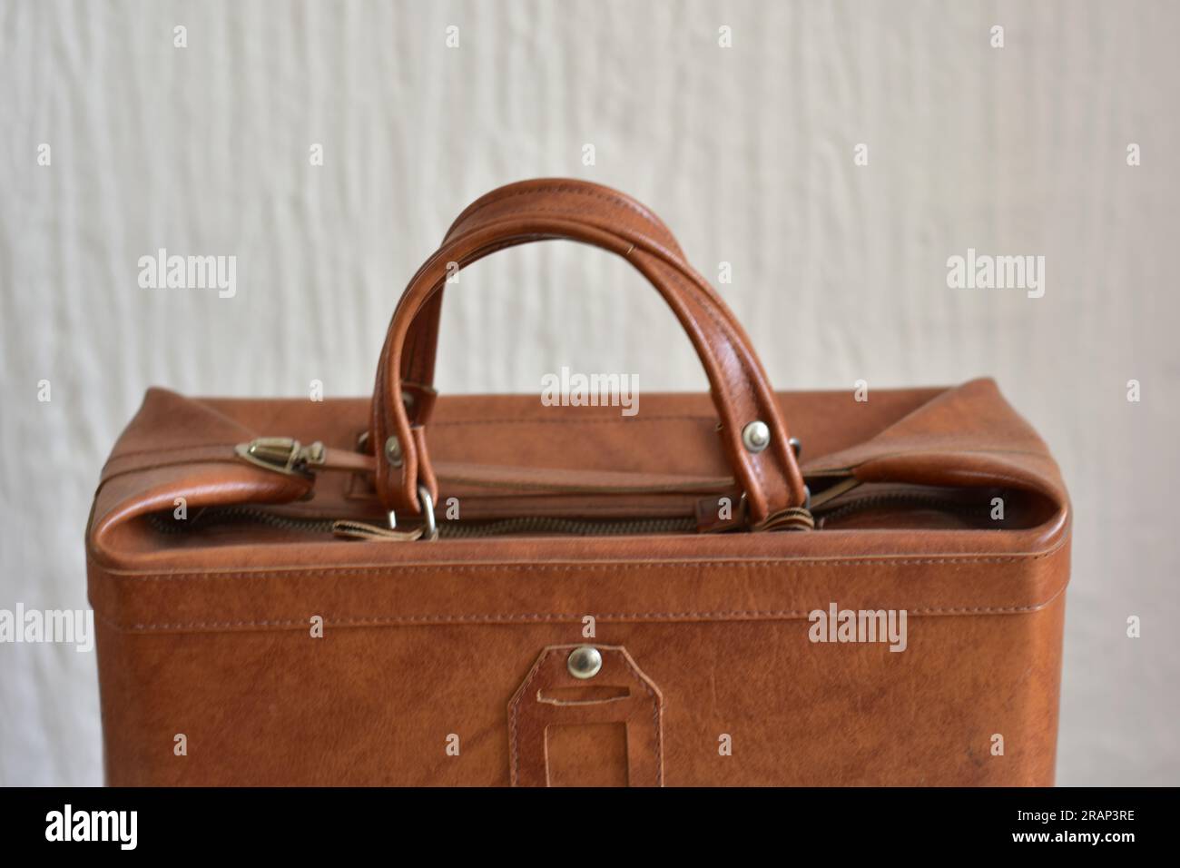 brown leather vintage retro bag Stock Photo