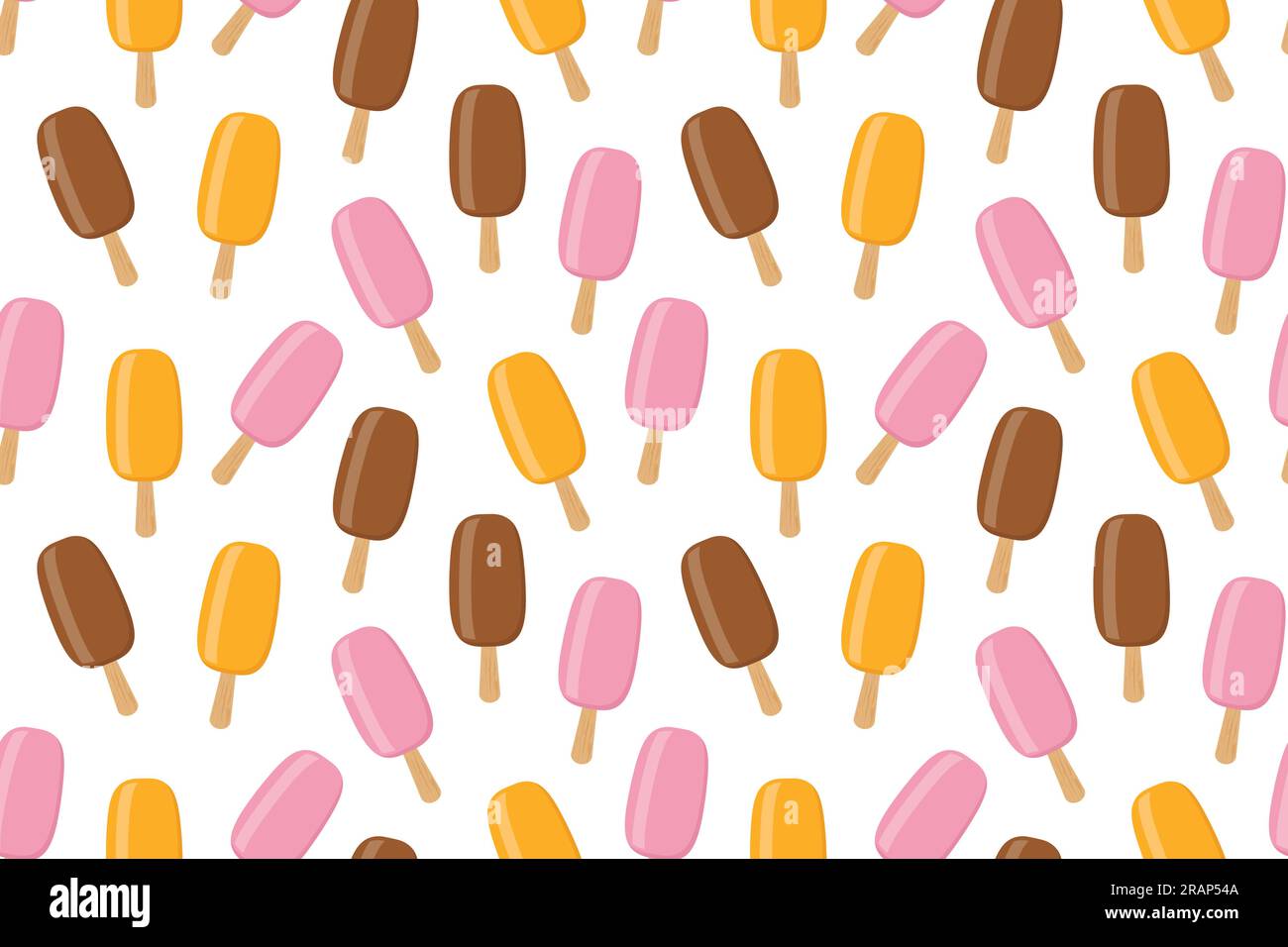 seamless summer pattern with ice creams on a stick - vector illustration Stock Vector