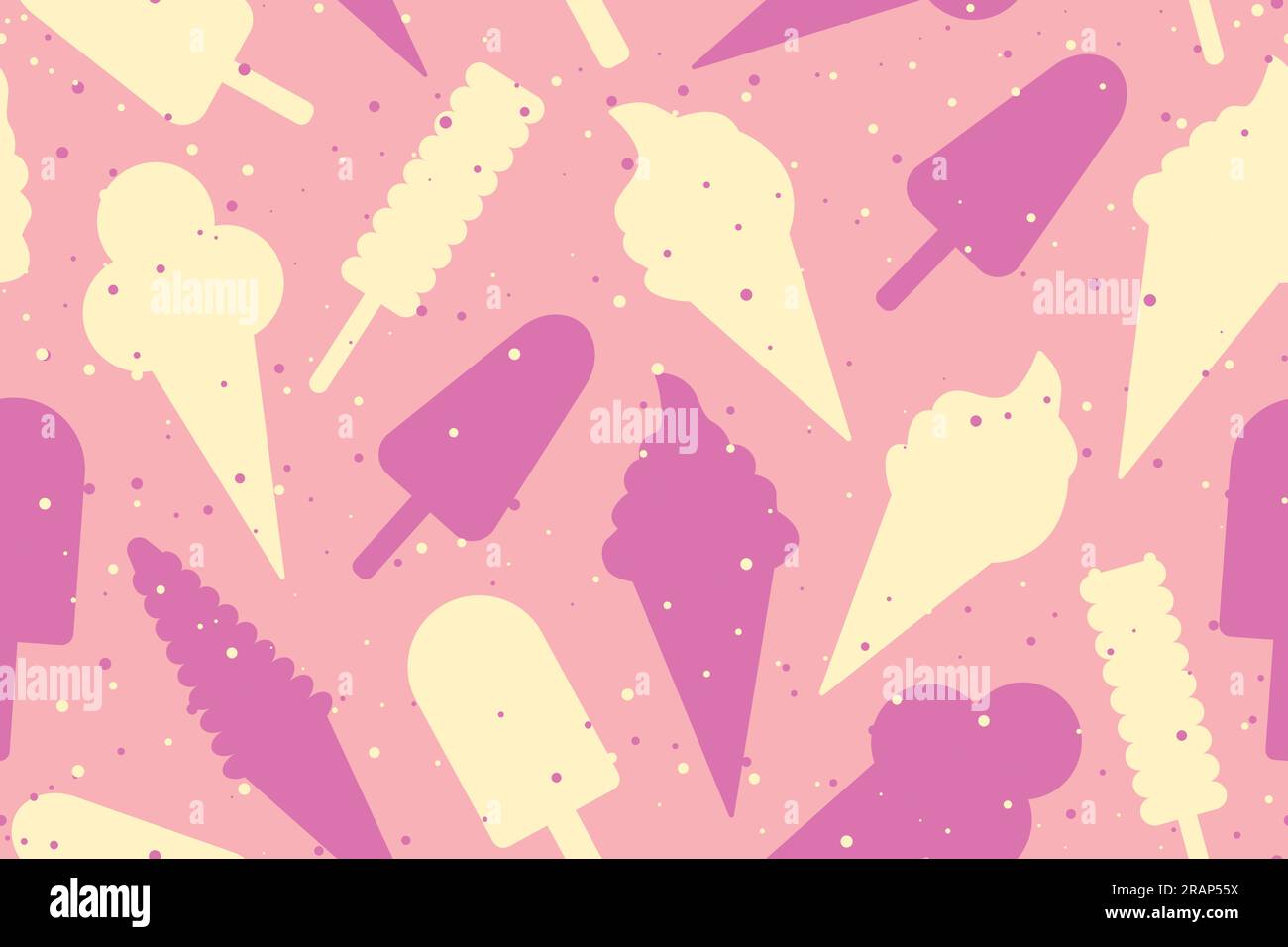 seamless summer pattern with different ice creams- vector illustration Stock Vector