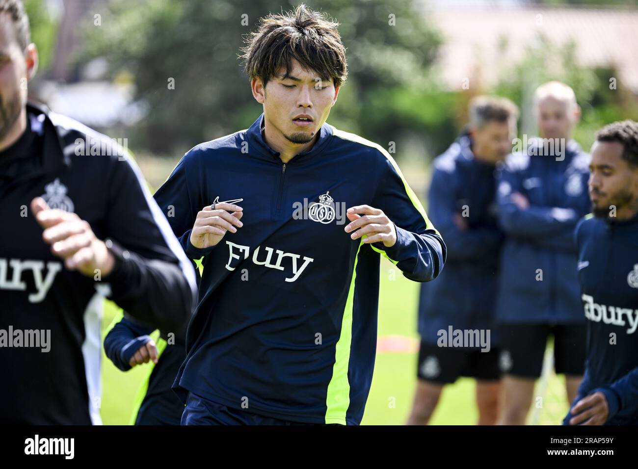 Lier, Belgium. 05th July, 2023. Union's Koki Machida pictured in action during a training session of Belgian first division soccer team Royale Union Saint-Gilloise, ahead of the 2023-2024 season, Wednesday 05 July 2023 in Lier. BELGA PHOTO TOM GOYVAERTS Credit: Belga News Agency/Alamy Live News Stock Photo