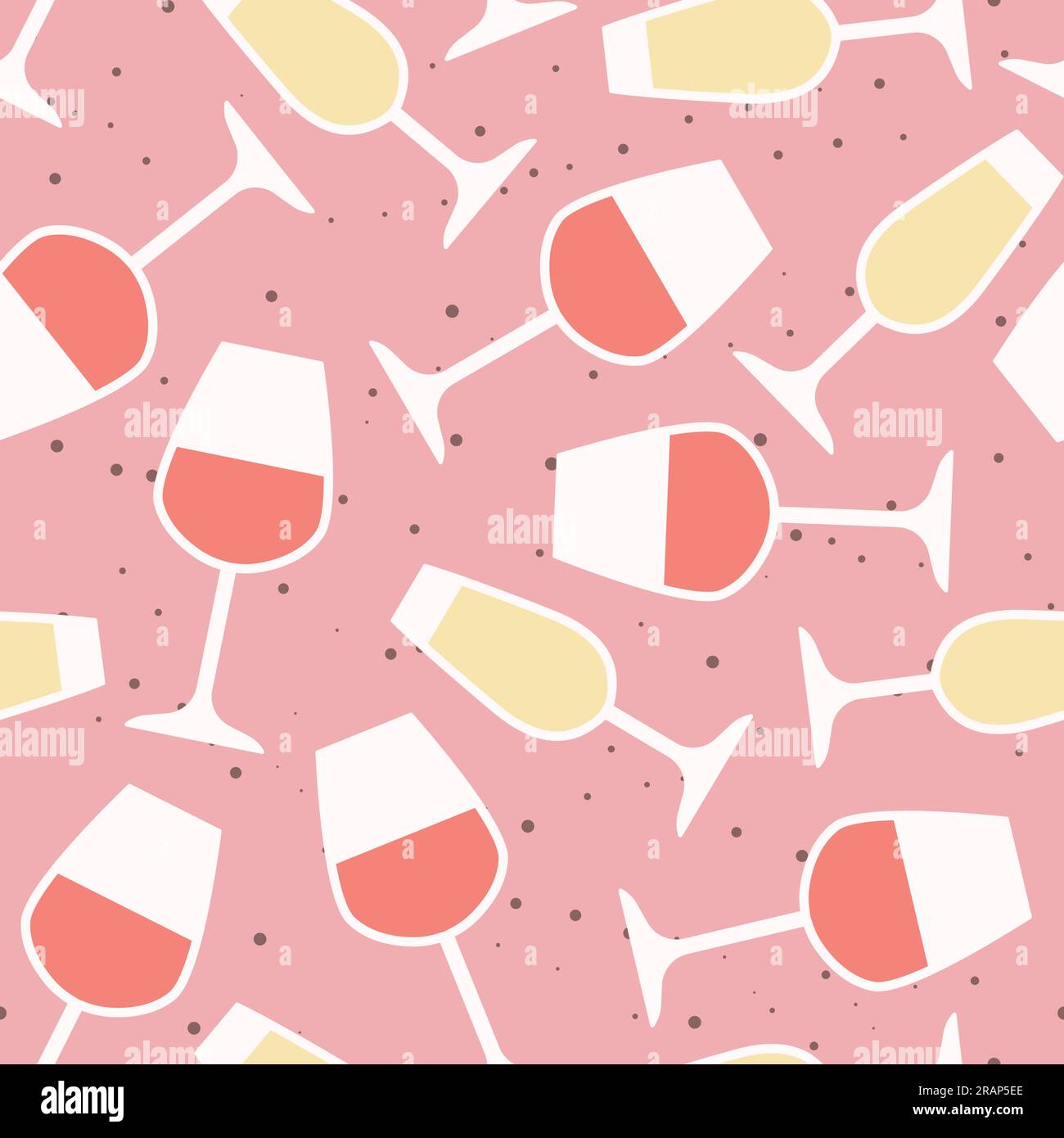 seamless wine glasses pattern - vector illustration Stock Vector