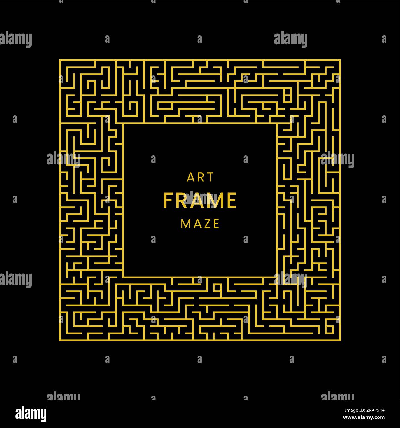 Decorative artistic square in the shape of a maze. Vector illustration Stock Vector