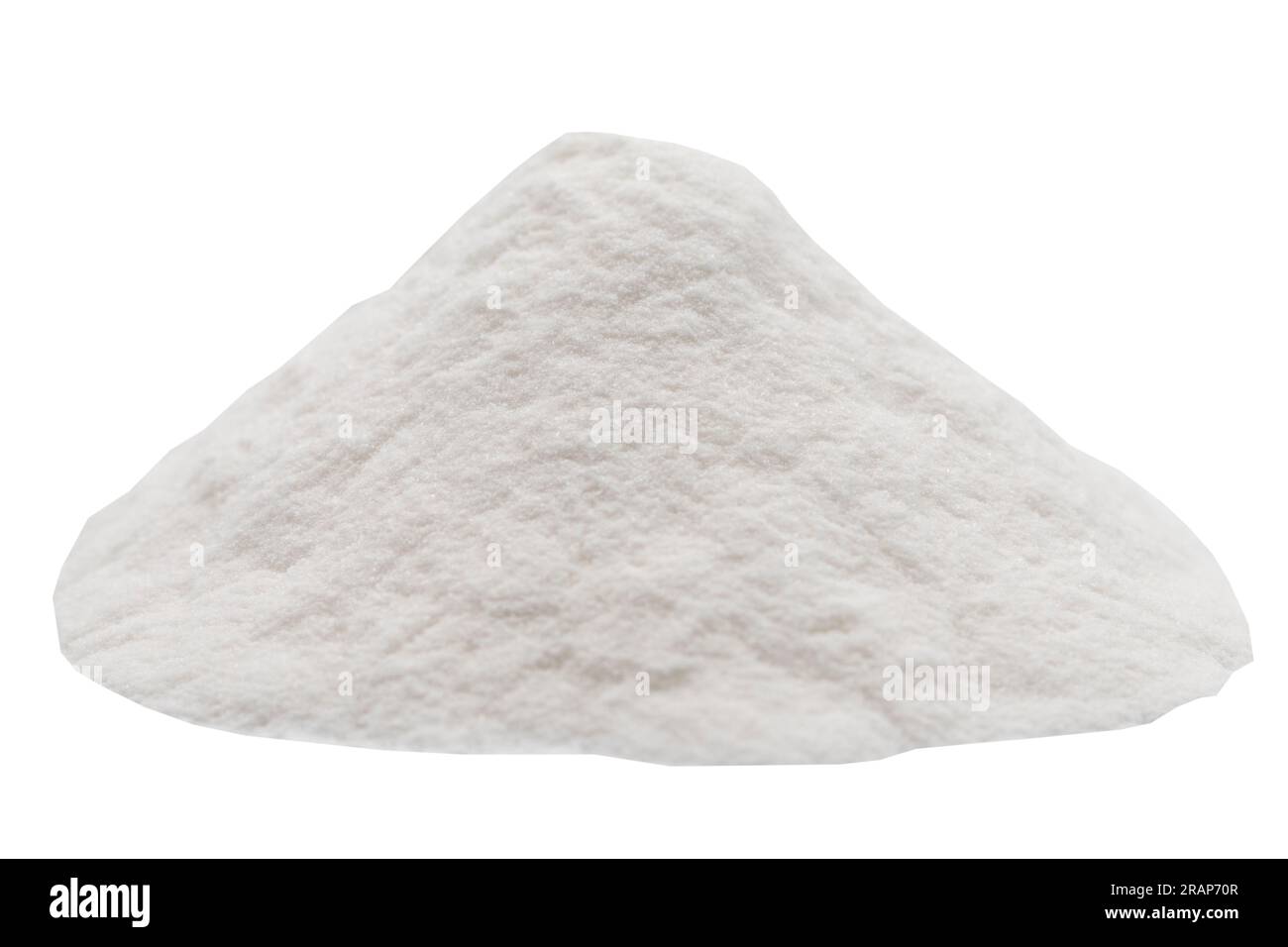 Sodium bicarbonate or baking soda isolated on white background. Pile of