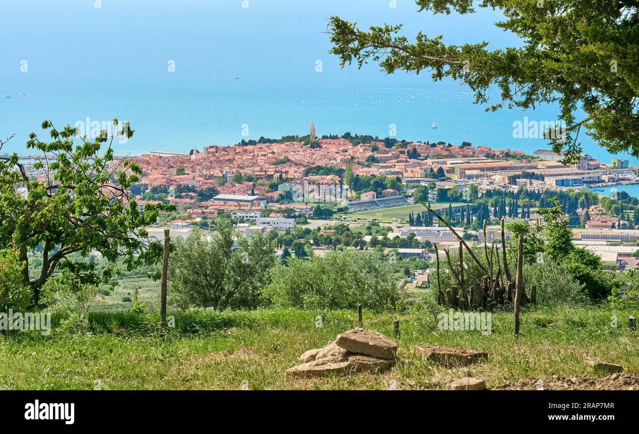 picturesque village of Izola at the adriatic coast of Slovenia, Europe Stock Photo