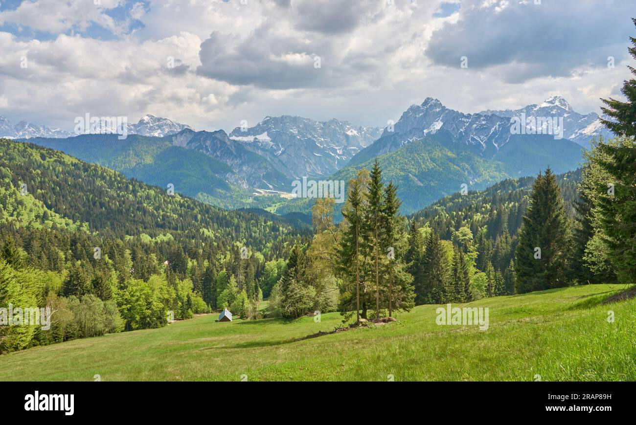 Mountain landscape in the Triglav National Park near Kranska Gora, Julian Alps, Slovenia Stock Photo