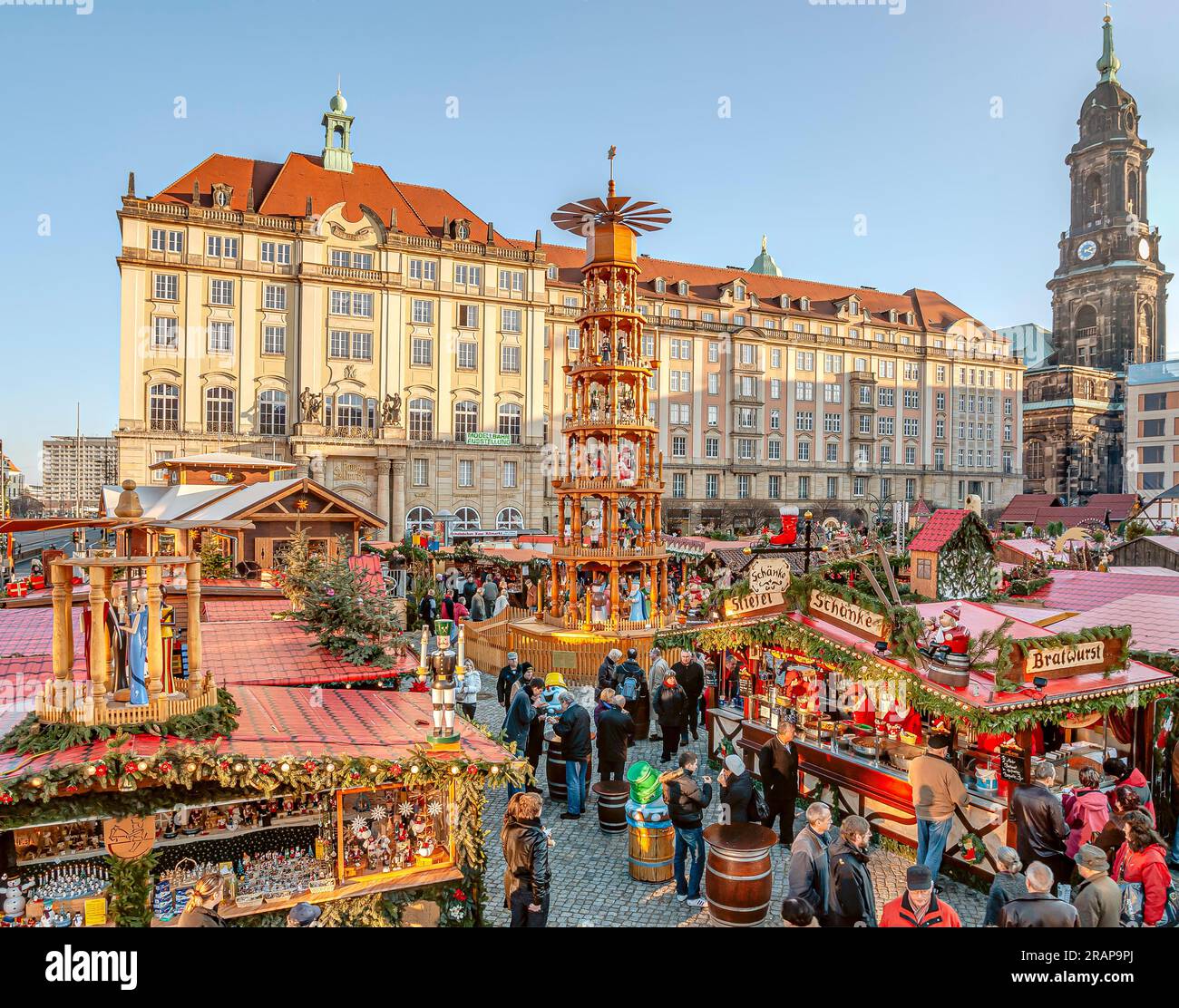 Christmas Market (Striezelmarkt) at the Altmarkt in Dresden, Saxony
