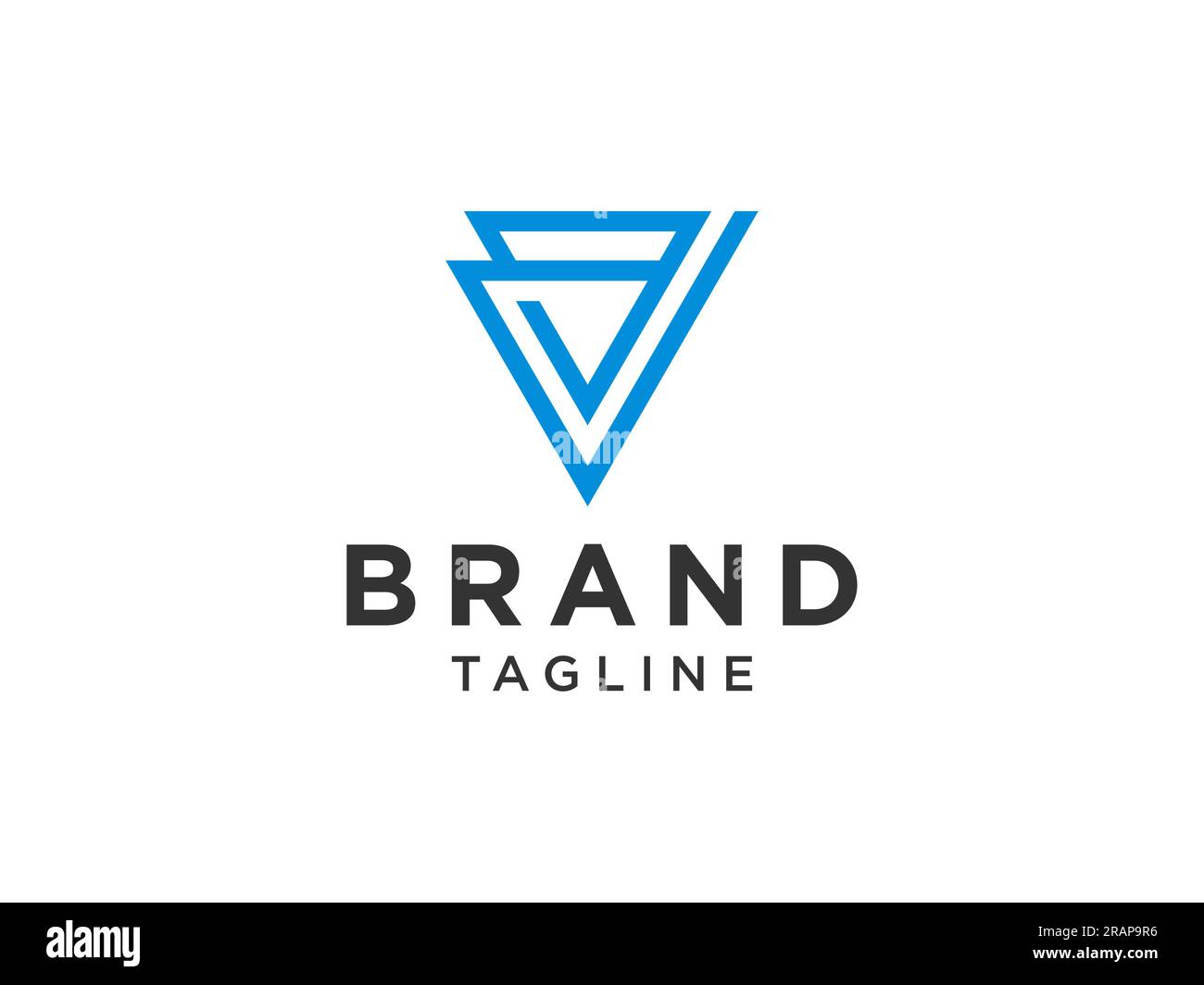 Abstract Geometric Triangle Letter V Logo Concept Design Template Element. Flat Vector Illustration Stock Vector