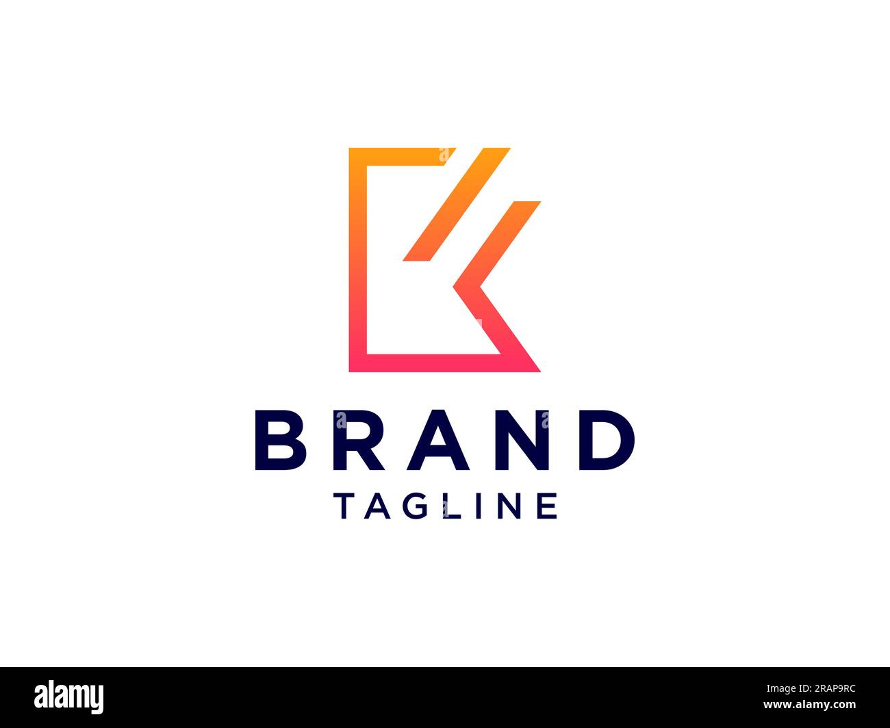 Initial Letter K Logo. Flat Line Vector Branding Logo Design Template Element Stock Vector
