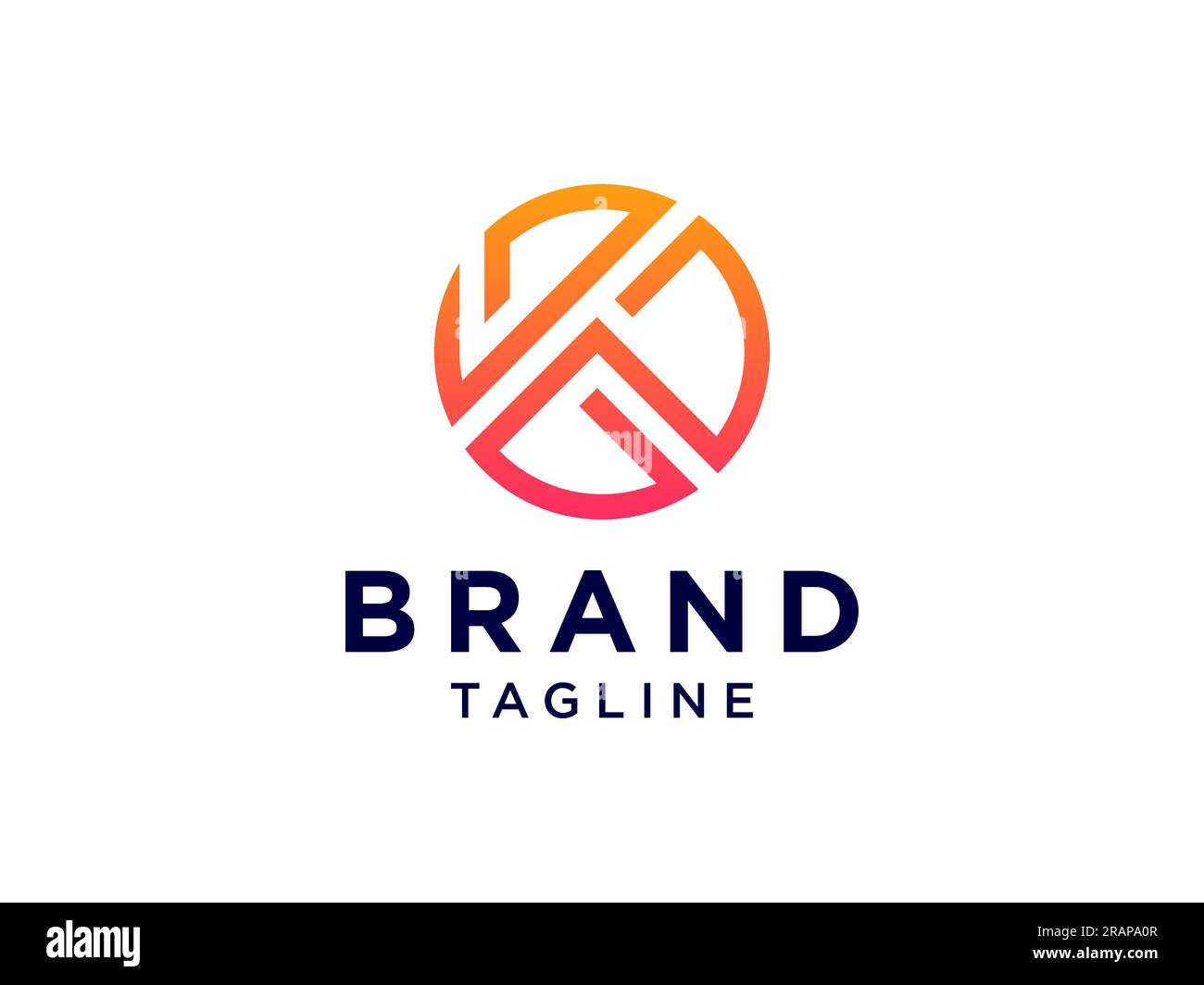 Initial Letter K Logo. Flat Line Vector Branding Logo Design Template Element Stock Vector