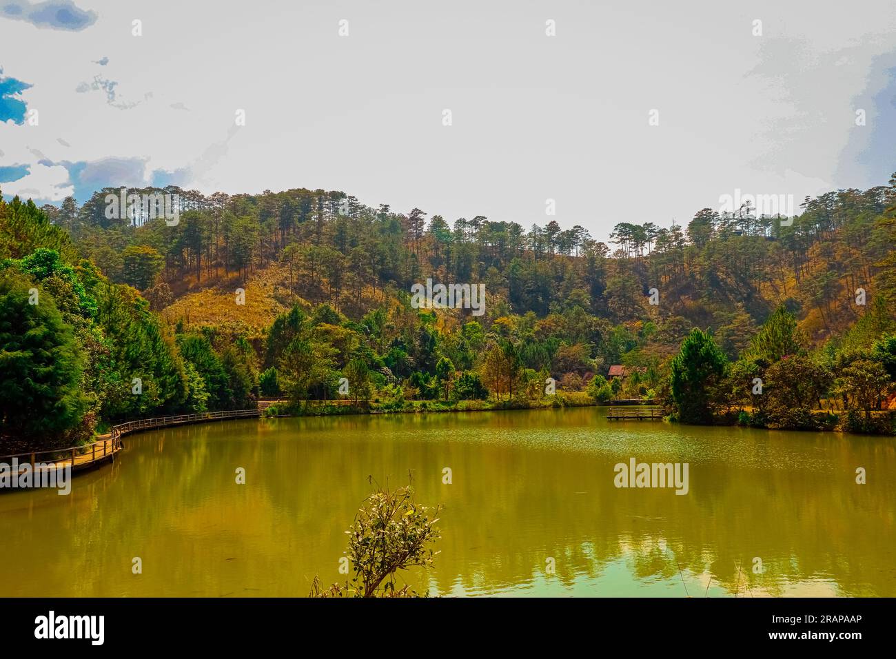 Autumn landscape with lake and trees Stock Photo - Alamy