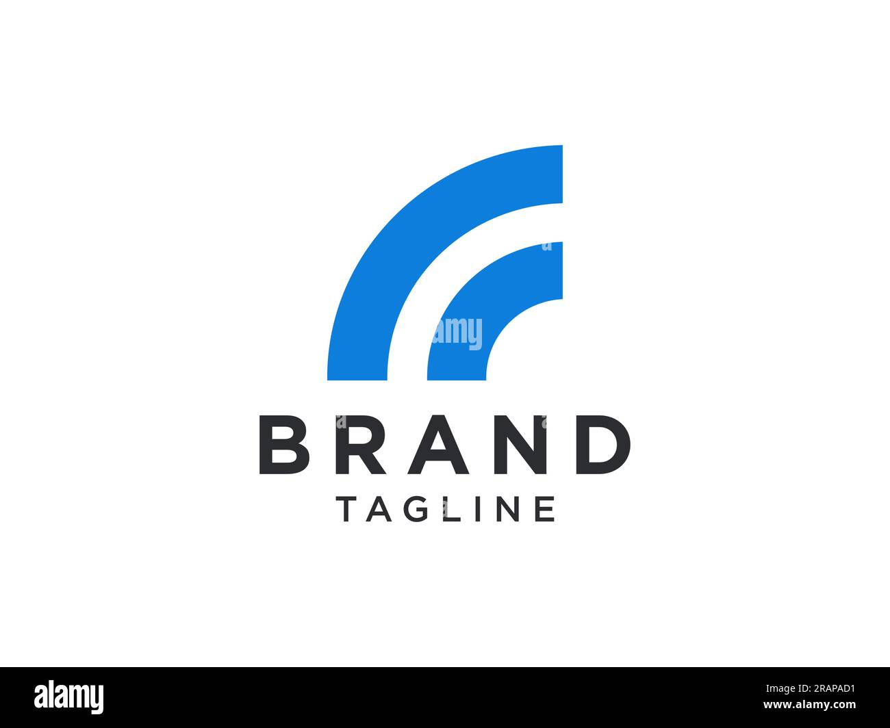 Abstract Initial Letter F Logo. Blue Motion Geometric Shape isolated on White Background. Usable for Business and Technology Logos. Flat Vector Logo D Stock Vector