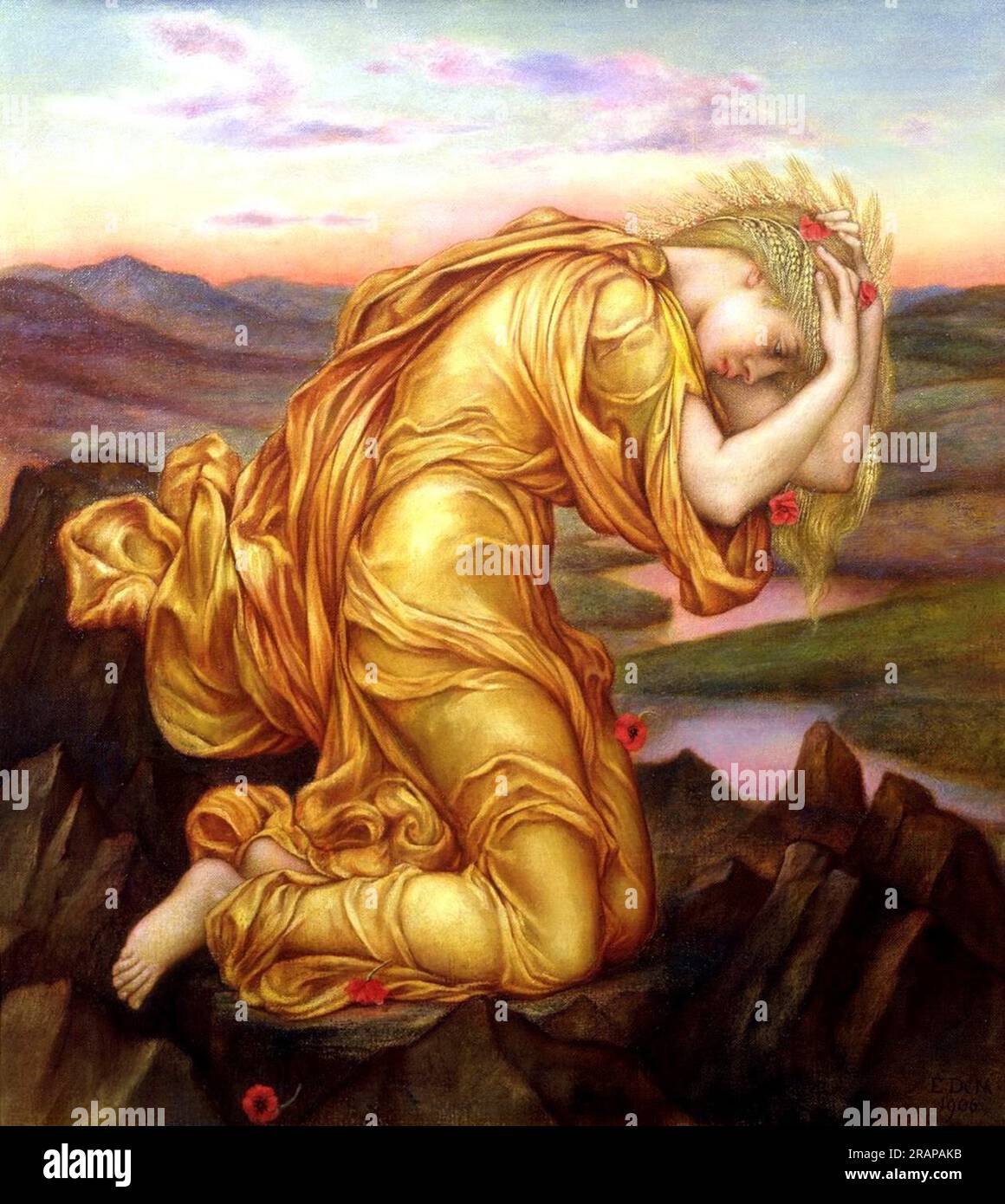 Demeter Mourning for Persephone 1906 by Evelyn De Morgan Stock Photo
