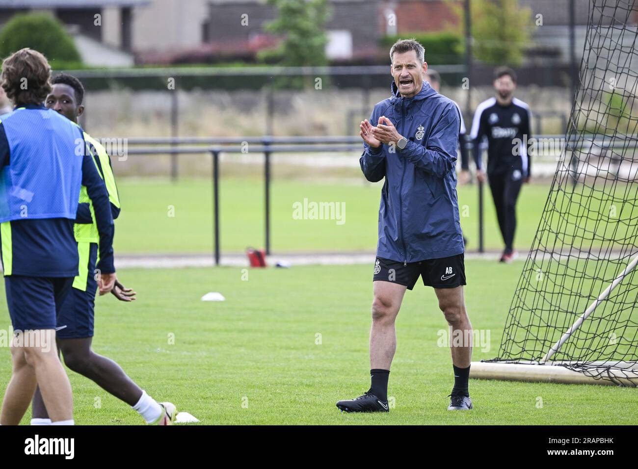 Lier, Belgium. 05th July, 2023. Union's head coach Alexander Blessin pictured during a training session of Belgian first division soccer team Royale Union Saint-Gilloise, ahead of the 2023-2024 season, Wednesday 05 July 2023 in Lier. BELGA PHOTO TOM GOYVAERTS Credit: Belga News Agency/Alamy Live News Stock Photo