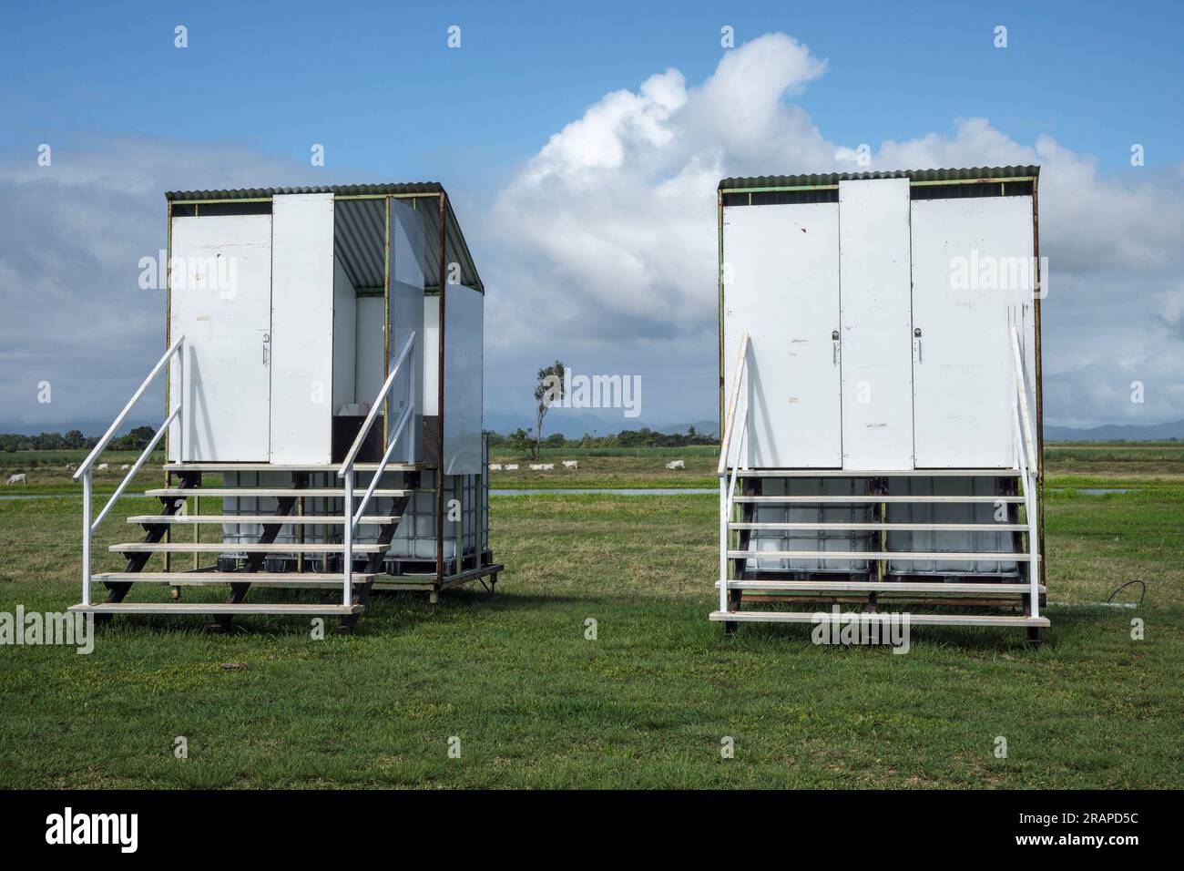 Long drop toilets at Mungalla Station campsite, Ingham, Queensland, Australia Stock Photo Alamy