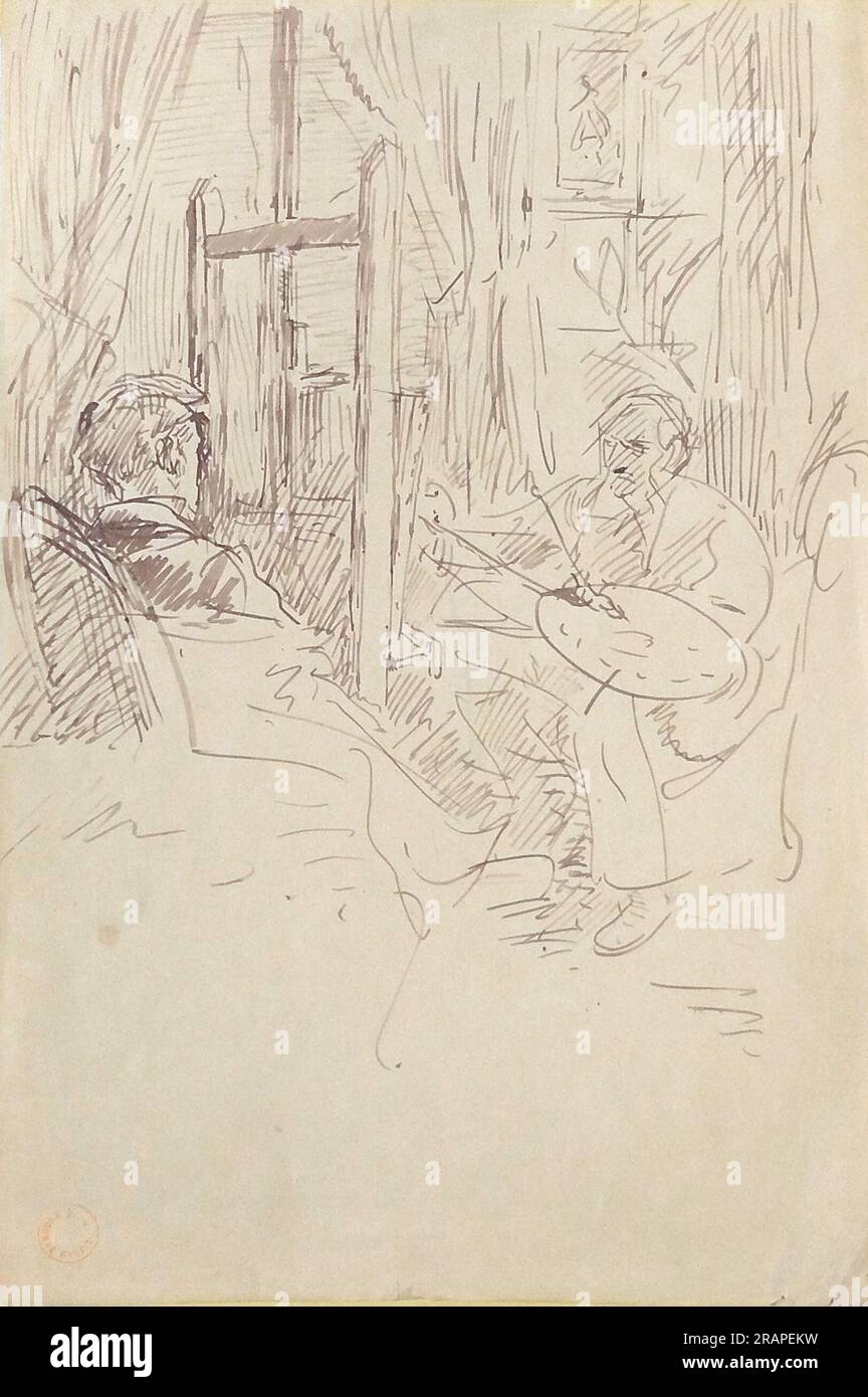 The artist and his model 1870 by Alfred Dehodencq Stock Photo Alamy