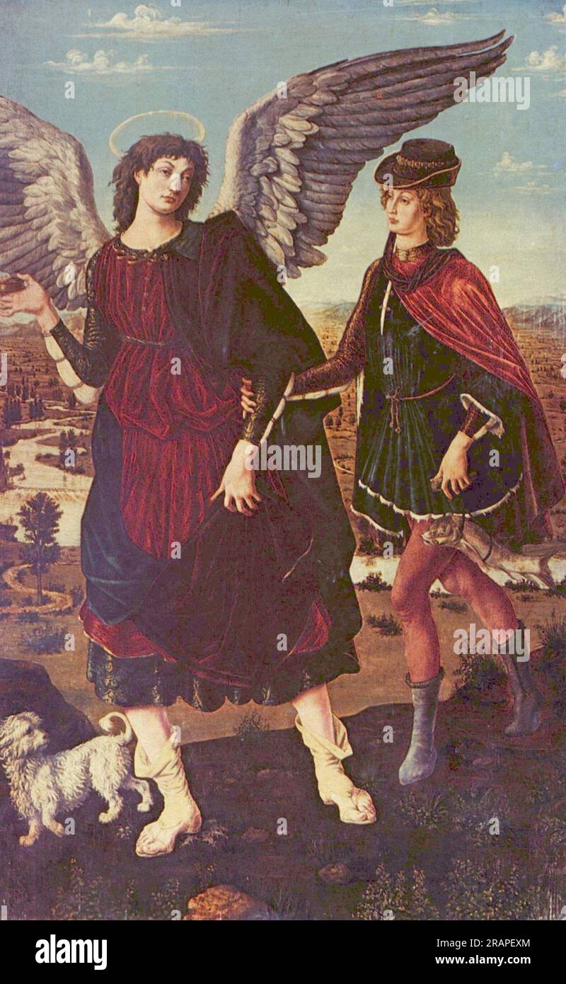 Arcangelo Raffaele E Tobiolo by Antonio del Pollaiolo Stock Photo - Alamy