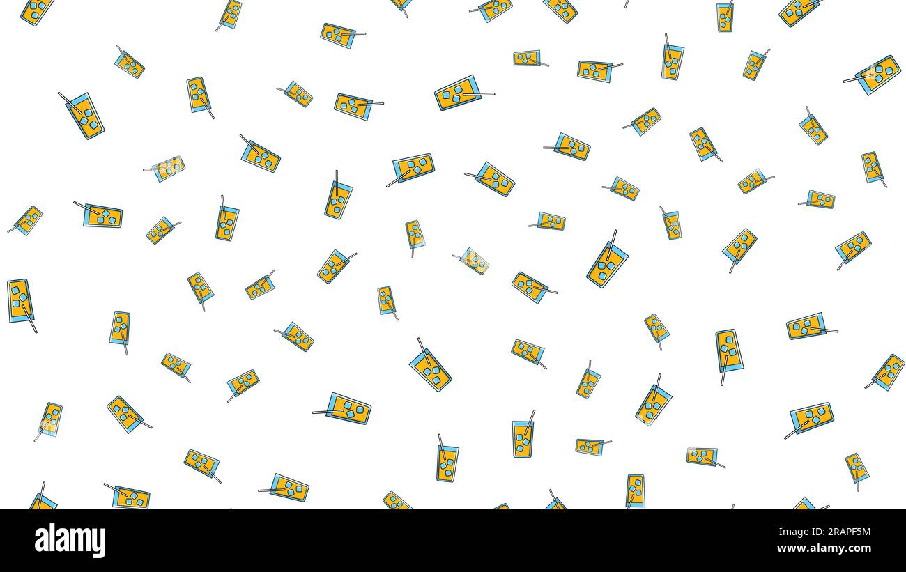 Cocktail Glass Repeat Pattern Seamless pattern of repeating alcoholic cocktails in a glass with ice ...