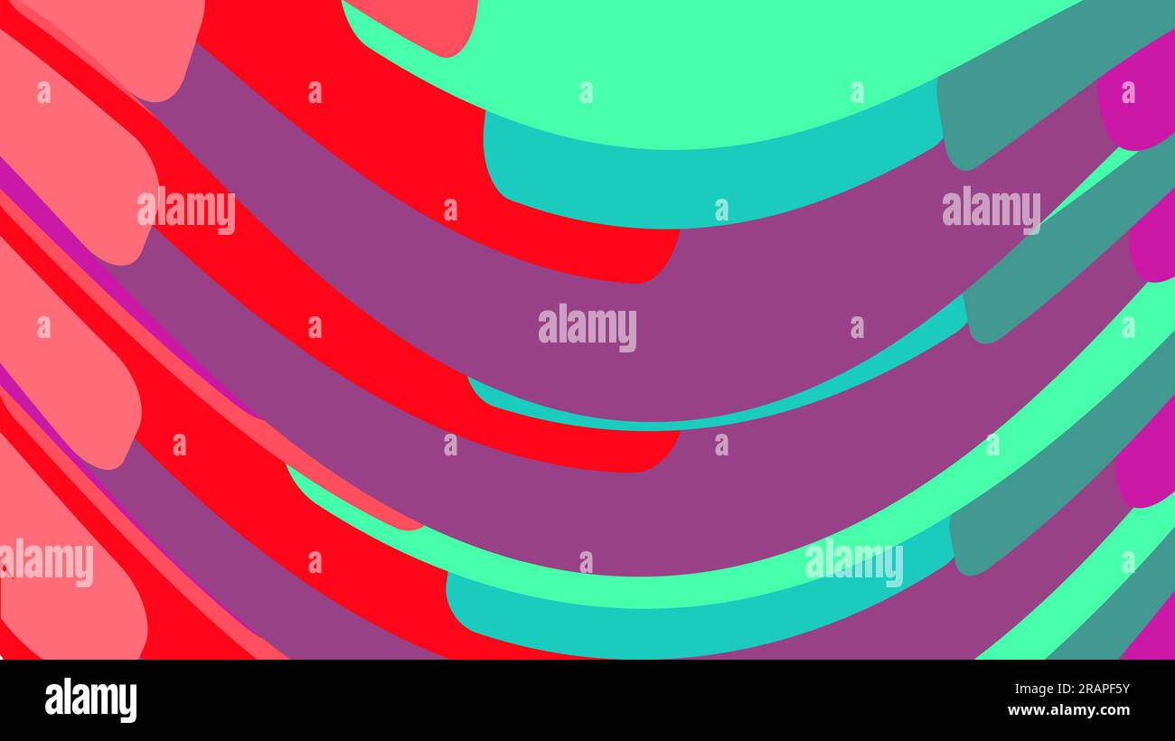 Simple background from minimalistic magical multicolored curved bent ...