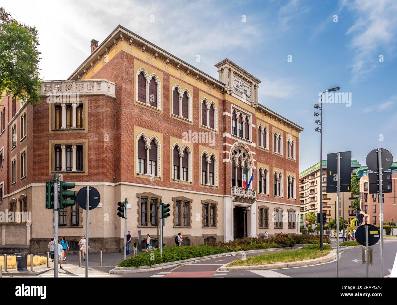 Casa Verdi, Rest home for musicians, nursing home for retired opera singers and musicians founded by Italian composer Giuseppe Verdi, in Milano, Italy Stock Photo