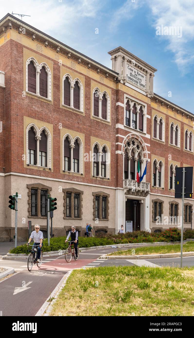 Casa Verdi, Rest home for musicians, nursing home for retired opera singers and musicians founded by Italian composer Giuseppe Verdi, in Milano, Italy Stock Photo