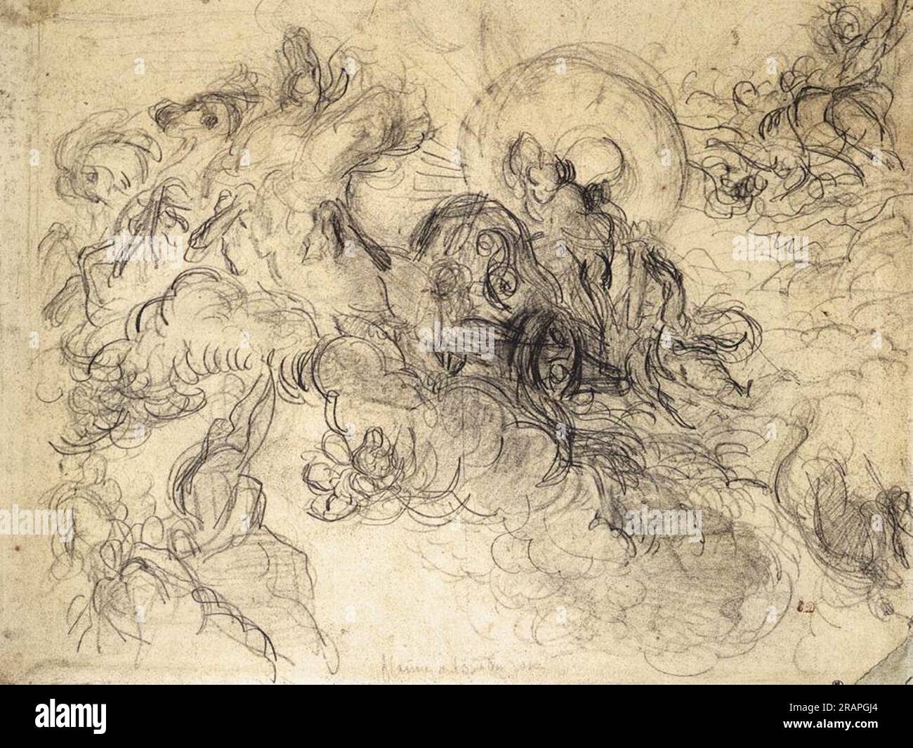 Apollo Slays Python 1850 by Eugene Delacroix Stock Photo - Alamy