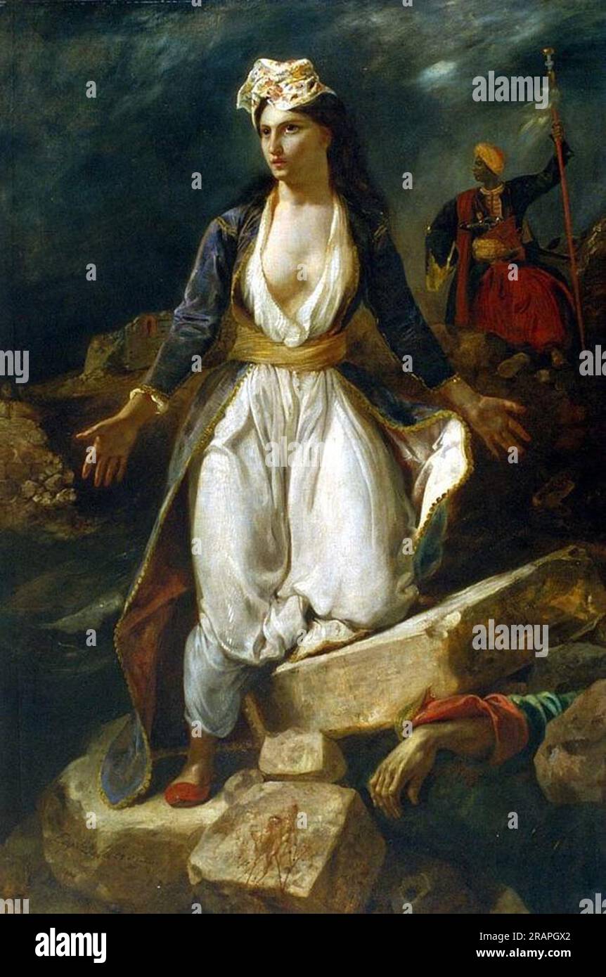 Greece expiring on the Ruins of Missolonghi 1826 by Eugene Delacroix