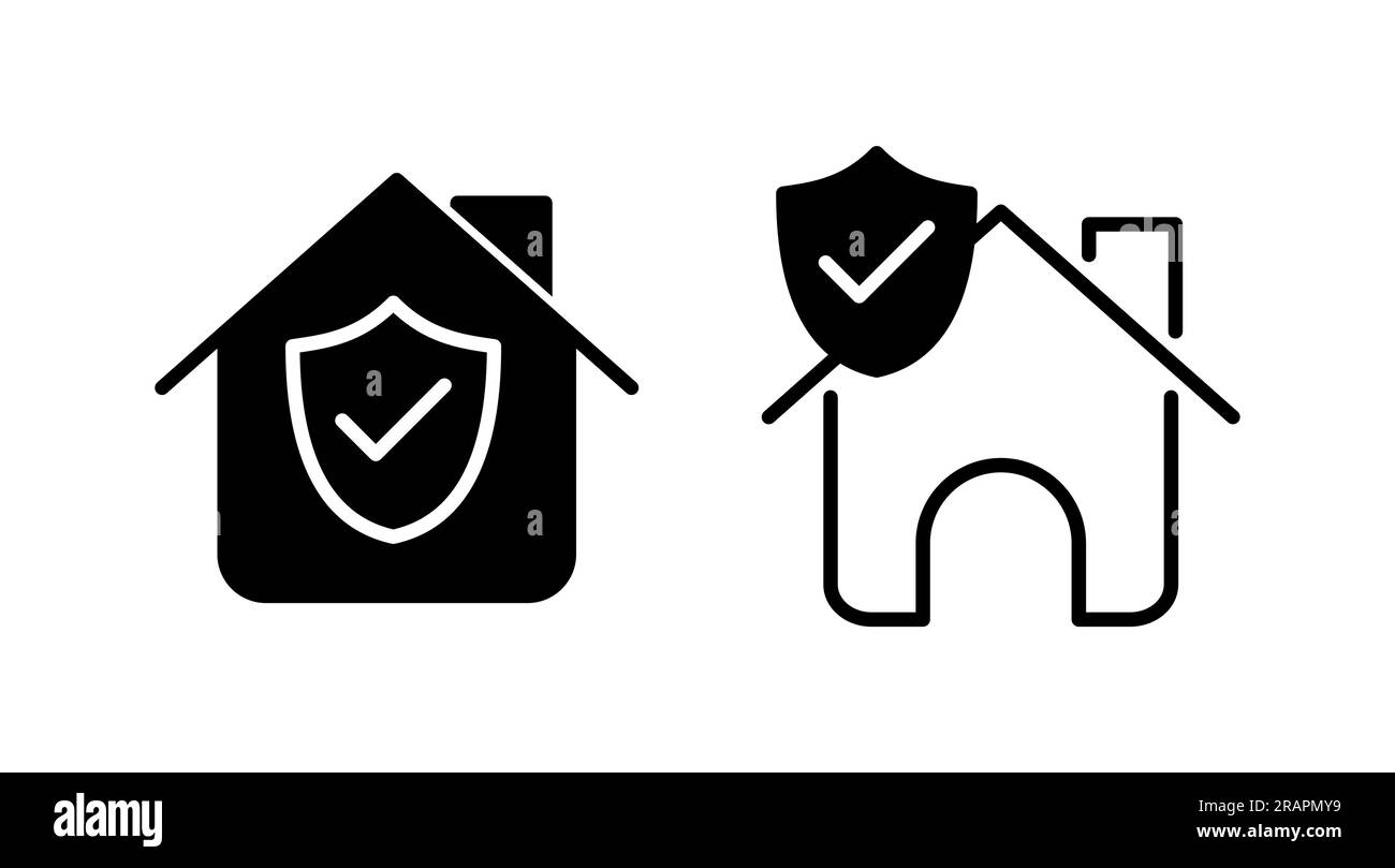 Home insurance icon vector. home shield protect logo Stock Vector Image ...