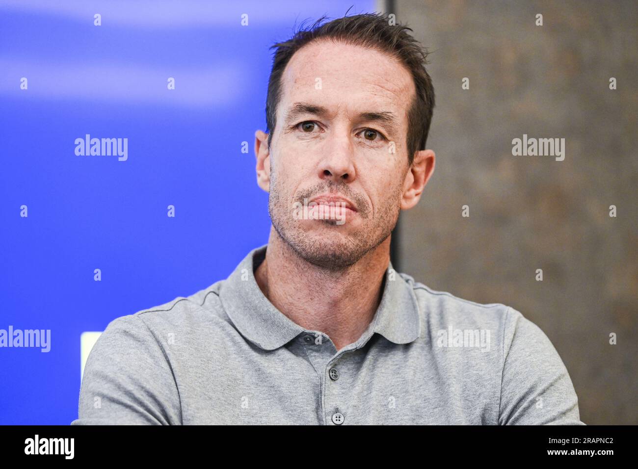 Lier, Belgium. 05th July, 2023. Union's sports director Chris O'Loughlin pictured during a press conference of Belgian first division soccer team Royale Union Saint-Gilloise, ahead of the 2023-2024 season, Wednesday 05 July 2023 in Lier. BELGA PHOTO TOM GOYVAERTS Credit: Belga News Agency/Alamy Live News Stock Photo