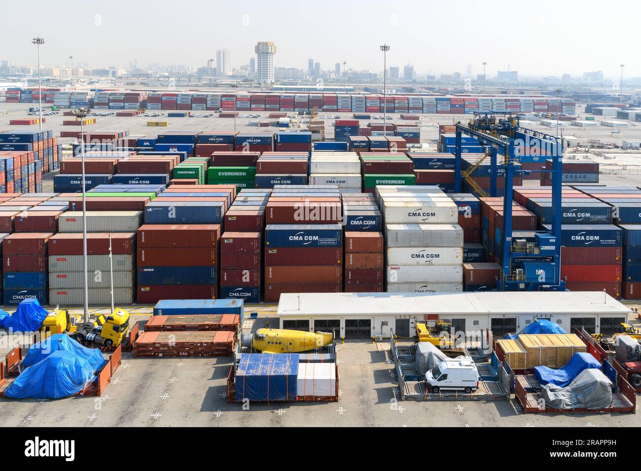 Jeddah, Saudi Arabia December 21, 2022 Containers ready for loading
