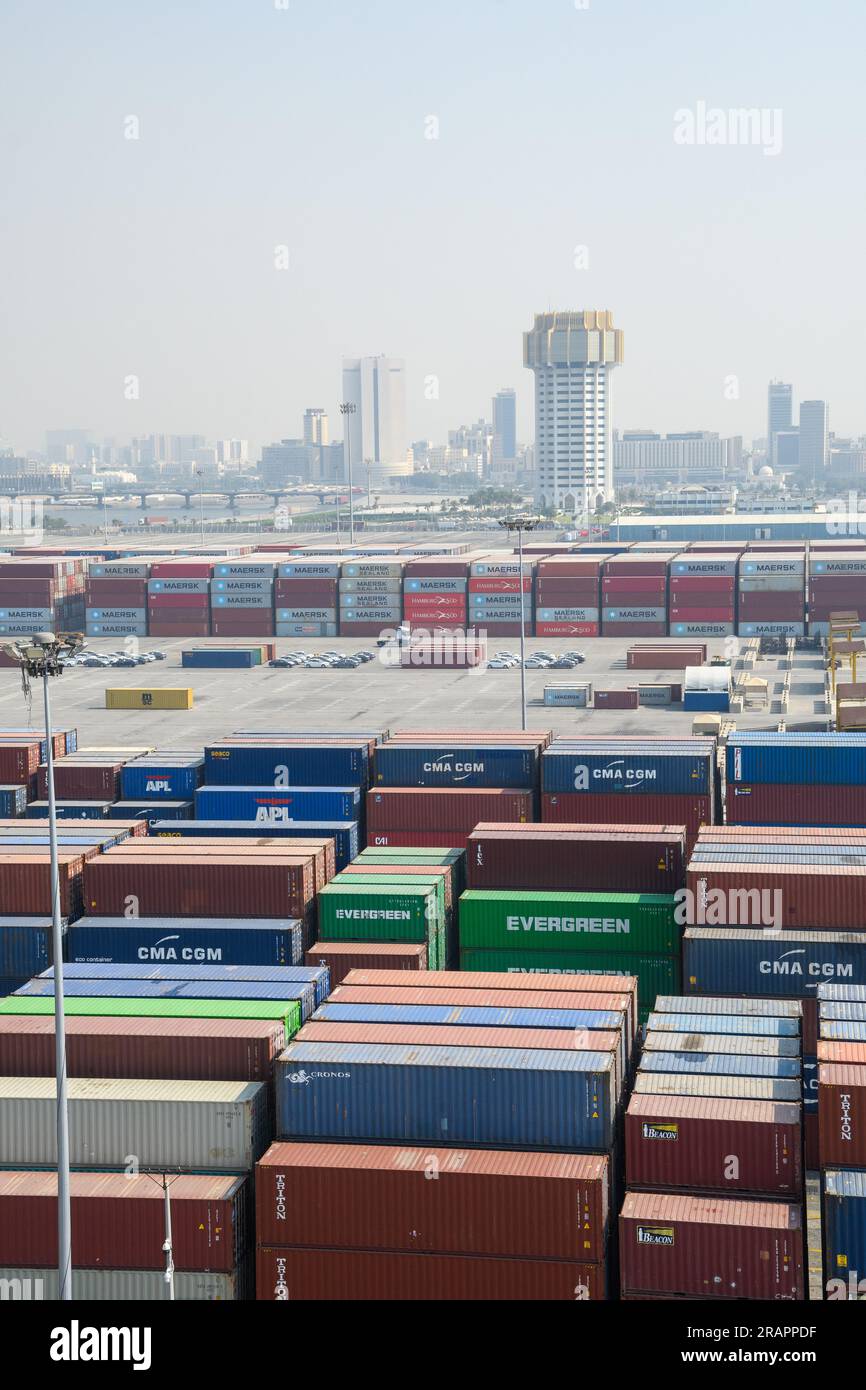 Jeddah, Saudi Arabia December 21, 2022 Containers ready for loading