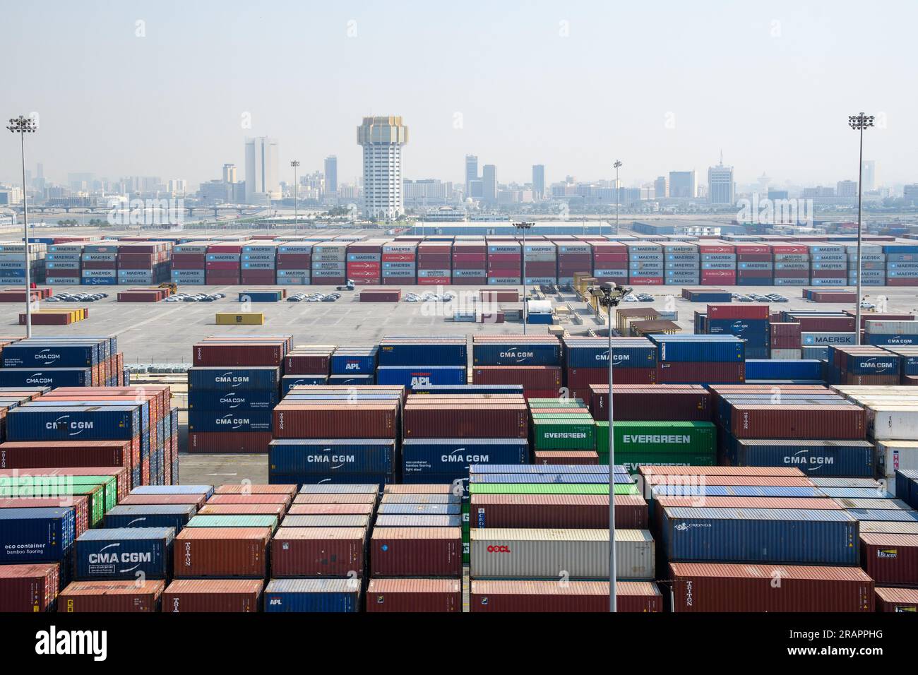 Jeddah, Saudi Arabia December 21, 2022 Containers ready for loading